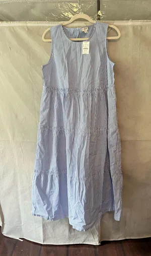 J. Crew striped sleeveless tiered midi dress thumbnail 2