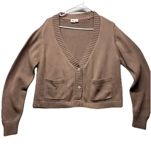 Tentree Cardigan Sweater Brown Organic Cotton Women XL Minimalist Gorpcore Boho thumbnail 1