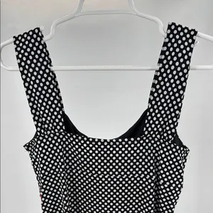 Maurices Y2K Babydoll stretchy Black White red Polka Dot tank pin up 90s M thumbnail 4