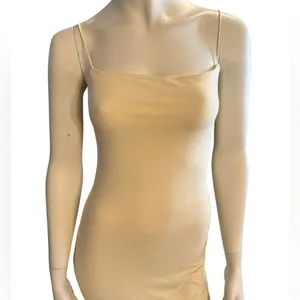 LILLUSORY Summer Casual Spaghetti Strap Double Lined Bodycon Dress Yellow M NWOT thumbnail 5