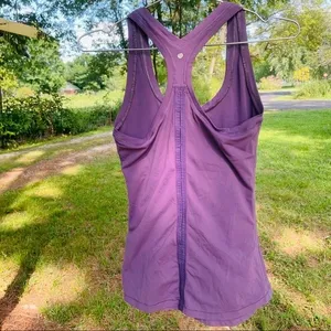 Yogalicious purple racer back workout yoga Tank with a vented back soft stretchy thumbnail 2