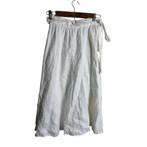 Reformation Molto Linen Wrap Skirt size XS White Midi thumbnail 2