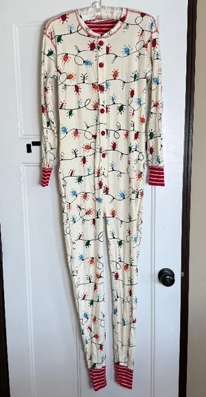 Little Blue House Hatley One Piece Pajamas Womens Small Union Suit Seat Flap thumbnail 1