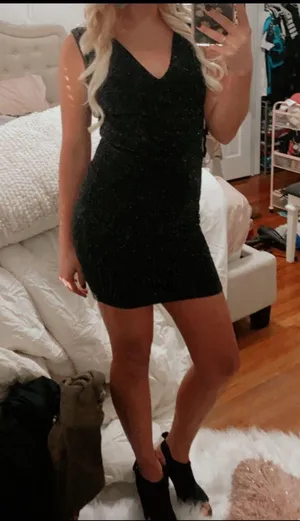Sparkly Black Dress Size L thumbnail 2