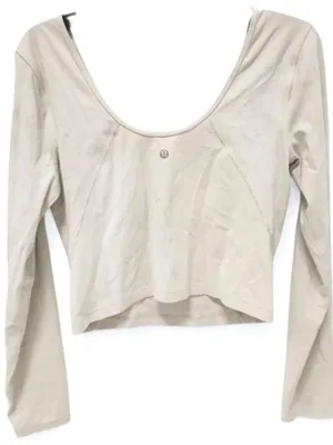 Lululemon Align Cropped Long Sleeve Shirt Womens 8 Beige Nulu Scoop Neck Yoga thumbnail 4