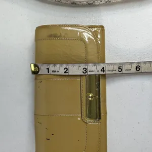 Coach Kristin Envelope Yellow Patent Leather‎ Flap Wallet Clutch ID Checkbook thumbnail 12