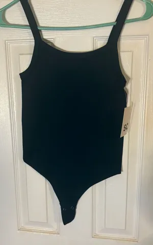 SO The Favorite Bodysuit Seamless Rib Tank in Black Luxe thumbnail 1