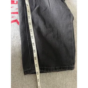 American Eagle 90s Boyfriend Jeans Womens 8 Black Highest Rise Distressed Grunge thumbnail 8
