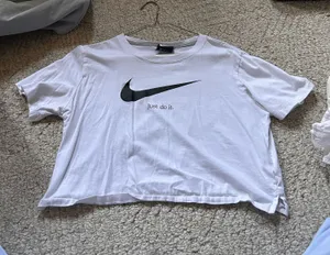 White Nike Just Do It Cropped T-Shirt thumbnail 1