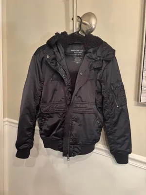 American Eagle Outfitters Black Bomber Jacket thumbnail 4