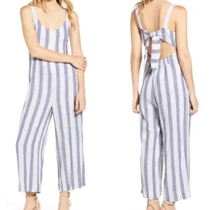 Rails Beachy Linen Wide Leg Jumpsuit Tank Resort Hawaii‎ Vacation Size Med thumbnail 2