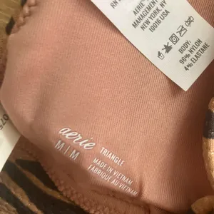 Aerie Womens Brown Tiger Striped Triangle Pique Bikini Swim Top thumbnail 8
