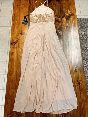 Lulus The Best Part Matte Gold Sequin Maxi Dress Size Medium thumbnail 14