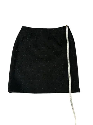 Laundry by Shelli Segal Skirt Womens 6 Black Sparkle Tweed Metallic A Line Party thumbnail 9