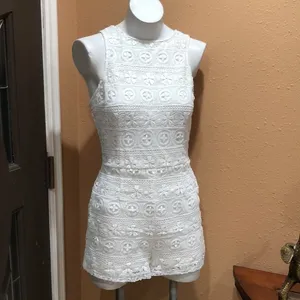 Bb Dakota white lace romper thumbnail 2