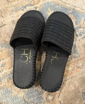 black platform sandals Size 9 thumbnail 1