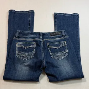 Rock & Roll Women's Dark Blue Boot Cut Jeans Size 31 thumbnail 2
