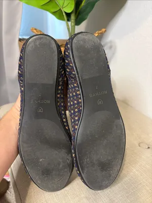 Rothy's Navy Tweed Ballet Flats with Yellow Tips 7 thumbnail 4