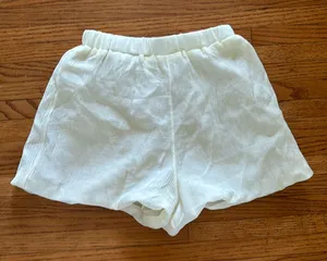 White cream soft shorts thumbnail 1