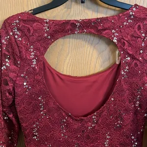 Ruby Rox‎ Red Lace Sequin Long Sleeve Dress New with Tags Large thumbnail 4