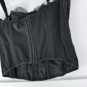 Dealmore Corset Top Sz Small Black Lace Mesh Crop Top thumbnail 13