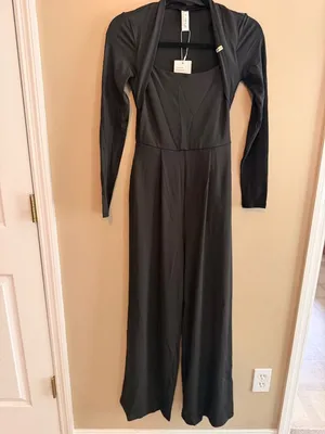 Halara XS Easy-Peezy  Jumpsuit Black Long-Sleeve thumbnail 4