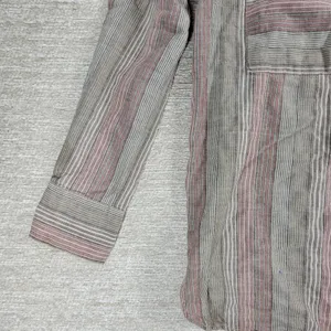 Free People High Tide Shirt XS Tan Pink Womens Striped Oversized Button Up Boho thumbnail 3