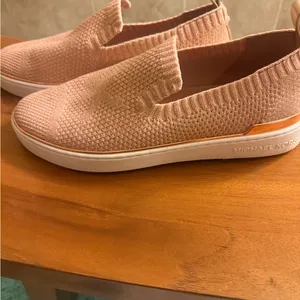 Michael Kors Rose Gold Sparkling Blush Knit Slip-On Shoes thumbnail 2