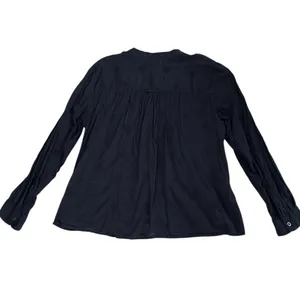 Pilcro By Anthropologie Womens Black Embroidered Floral Long Sleeve Shirt Medium thumbnail 5