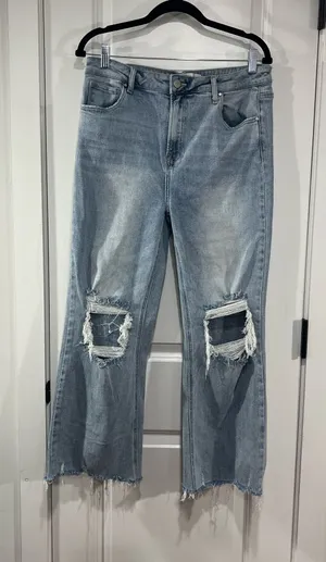 Risen High Rise Distressed Jeans thumbnail 1