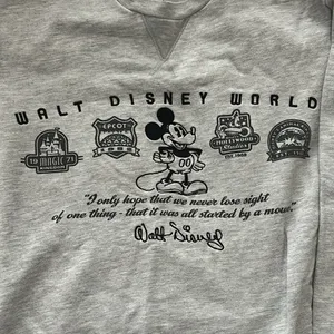 Disney Heather Gray Sweatshirt with Mickey Mouse Design thumbnail 3