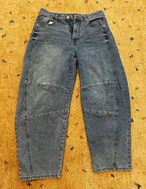 BCBGeneration Paneled Barrel Leg Denim Jeans Size 28 Contemporary Streetwear thumbnail 1