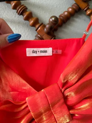 Day + Moon Bow Orange Dress thumbnail 3