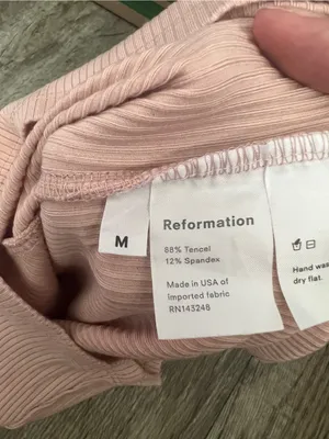 Reformation Pale Blush Ribbed Bustier-Style Tee thumbnail 9