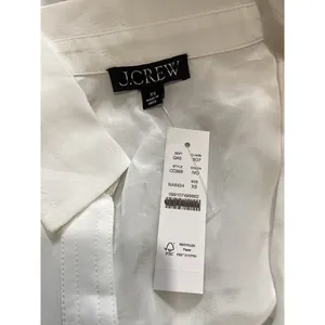 J. Crew NWT Bungalow Popover Top Crepe De Chine Ivory Viscose Minimalist XS thumbnail 6