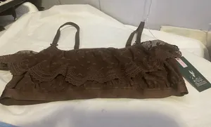 Lace Trim Bralette in Chocolate Brown thumbnail 1