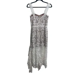 NEW NWOT Bronx & Banco Tiffany Blanc Lace Midi Dress In White thumbnail 6