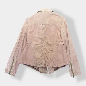 Free People Rosewood Linen Blend Moto Jacket‎ Size XS thumbnail 7