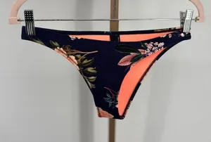 Triangl Navy Floral Neoprene Cheeky Bikini Bottoms Size Medium thumbnail 1