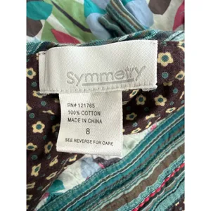 Womens‎ Floral Halter Top Brown Teal Boho Beaded Sequin Empire Babydoll Waist 8 thumbnail 4