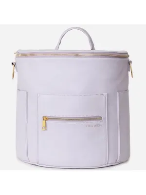 Fawn Design Lavender Leather Convertible Backpack Gold Hardware RARE flawed thumbnail 3