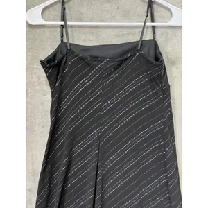 Vintage Y2K Glitter Stripe Asymmetrical Midi Dress Spaghetti Strap Fairy Grunge thumbnail 4