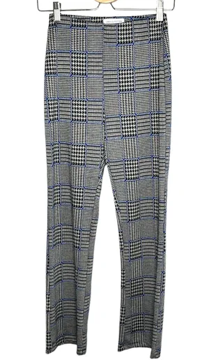 plaid houndstooth flare leg pants size Small thumbnail 1