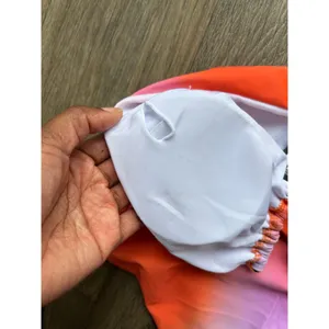 PrettyLittleThing Orange Multi Ombre Bandeau Swimsuit Size US 6 thumbnail 7