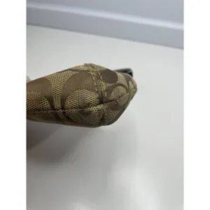 Vintage Coach Legacy Signature Canvas Turn Lock Wristlet Khaki/Black thumbnail 6
