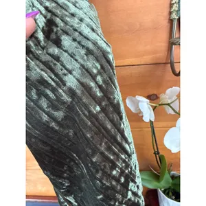 NWT Lulus Classy Sensation Olive Velvet Pleated Strapless Maxi Dress Gala Sz L thumbnail 4