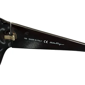 Salvatore Ferragamo brown oversized oval sunglasses tortoise shell frame Y2K thumbnail 4