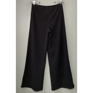 Hem & Thread Wide Leg Pants Size Small Black Ribbed Knit Artsy Lagenlook Witchy thumbnail 3