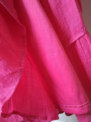 &merci Hot Pink Tiered Midi Dress w/ Short Sleeves Pockets Lined Women's Size L thumbnail 12