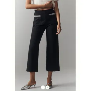Anthropologie The Colette Cropped Wide-Leg Pants by Maeve: Rhinestone Pocket Edi thumbnail 2